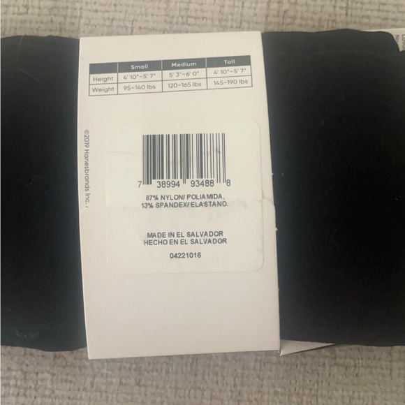 NWT.  Pair of Hanes tights. One opaque, one sheer. Both black. - Picture 2 of 3